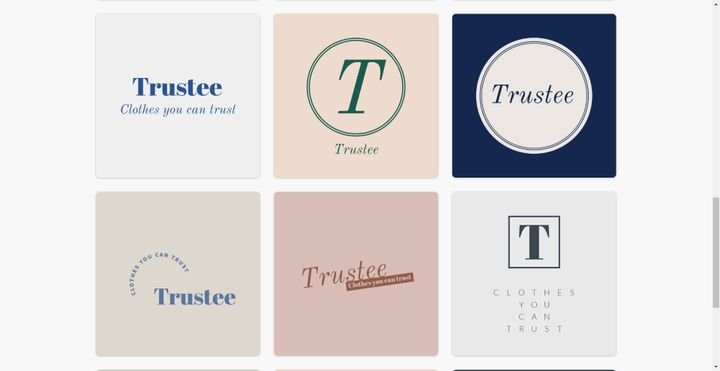 Die Logo-Vorschläge aus Adobe Express