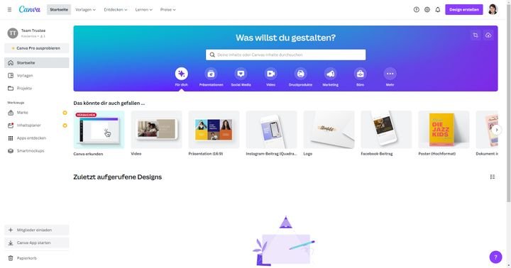 Sie starten Ihre Logoerstellung auf dem Dashboard