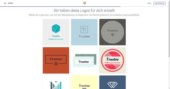 Die Logovorschläge von Hatchful