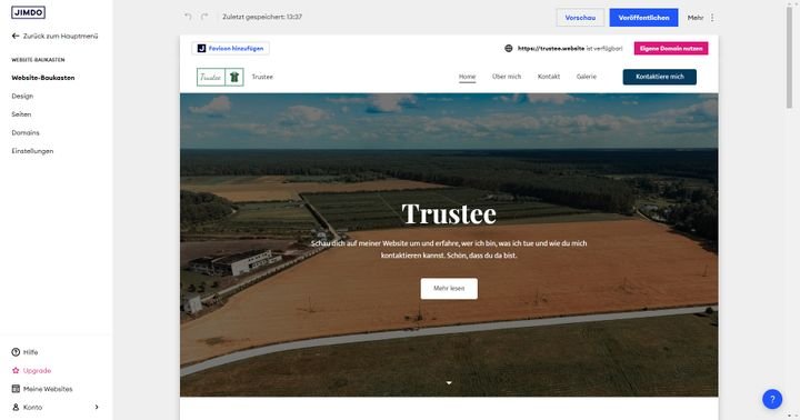 Jimdo bietet Ihnen eine zum Logo passende Website an