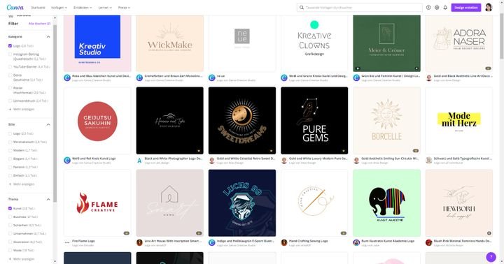 Beispiele für Kunst-Logos