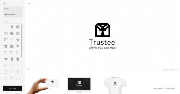 Der Editor des Squarespace Logo Makers