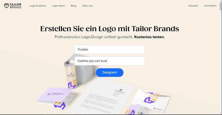 Sie können direkt auf der Tailor Brands-Website mit der Logoerstellung beginnen