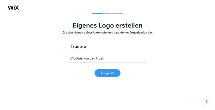 Geben Sie Ihren Firmennamen und Ihren Slogan ein