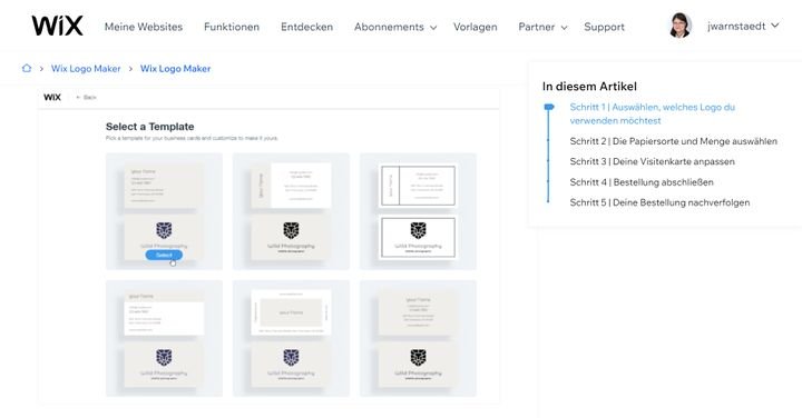Erstellen Sie passende Visitenkarten mit Ihrer Logo-Kreation