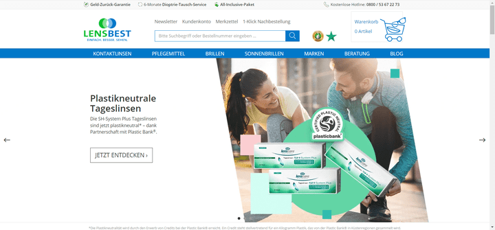 Lensbest ist ein Online-Brillenshop, der sich vor allem auf den Verkauf von Kontaktlinsen fokussiert hat; hier finden Kontaktlinsenträger:innen sowohl Linsen als auch Zubehör und spezielle Produkte