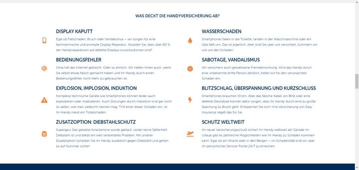 Gegen diese Schäden bist du mit Easy Insurance grundsätzlich versichert