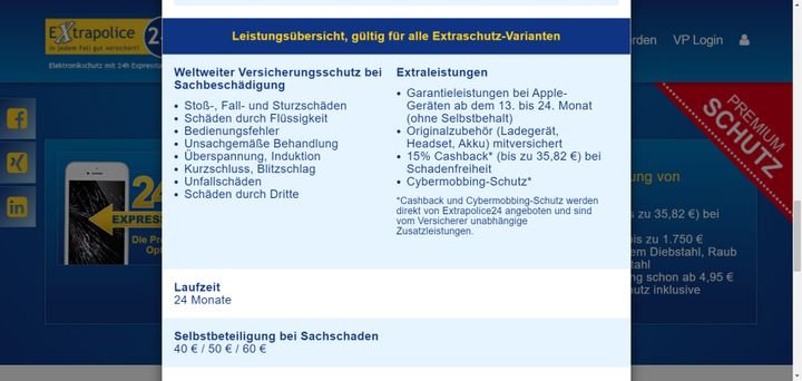 Gegen diese Schäden sind Sie bei Extrapolice24 versichert
