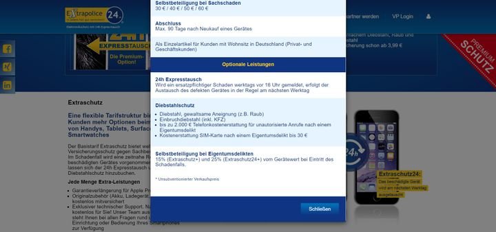Extrapolice24 hat viele Zusatzleistungen im Gepäck, unter anderem den 24-Stunden-Expresstausch