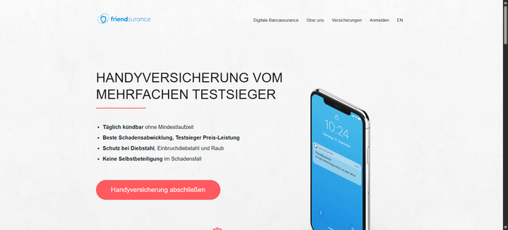 Friendsurance hat eine flexible und solide Handyversicherung, die im Vergleich zwar nicht die beste ist, aber an vielen Stellen überzeugen kann