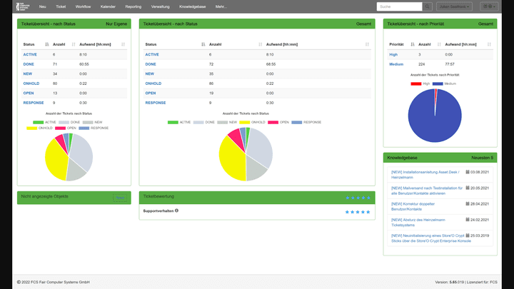 Die Benutzeroberfläche ist meist nüchtern, hat aber auch optische Eyecatcher und sauber strukturierte Dashboards