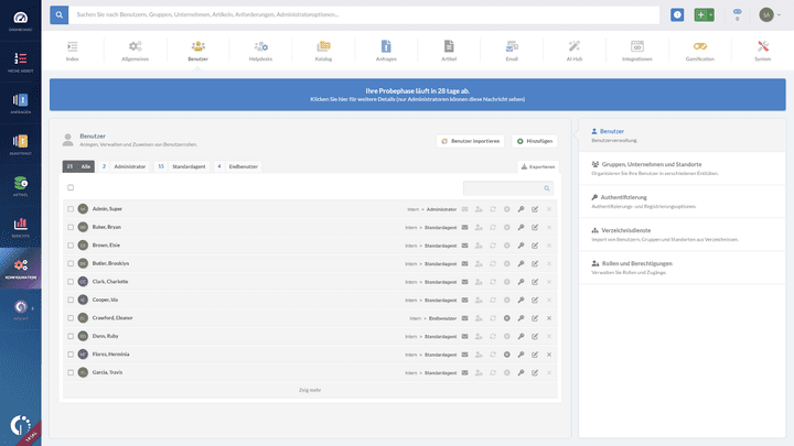 Admins sparen durch die einfache Benutzerverwaltung viel Zeit bei administrativen Tätigkeiten