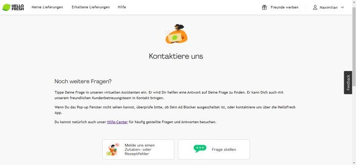 Kontakt zum Kundensupport bekommt ihr am schnellsten schriftlich