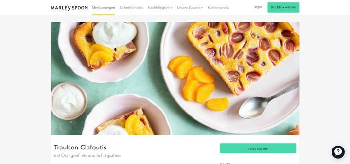 Auch Süßes kommt bei Marley Spoon auf den Teller – leider nur mit einem einzigen Gericht pro Monat
