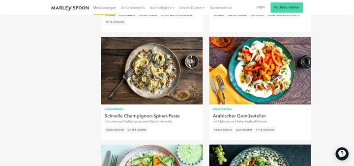 Die Auswahl für Vegetarier:innen und Veganer:innen ist ordentlich aber nicht atemberaubend
