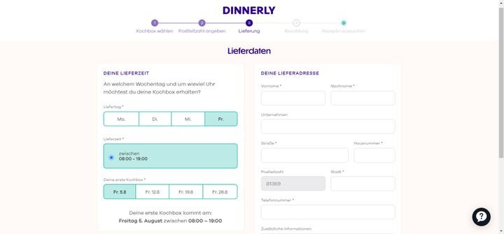 Die Bestellung eurer Kochbox bei Dinnerly geht dank einfacher Bedienung schnell von der Hand