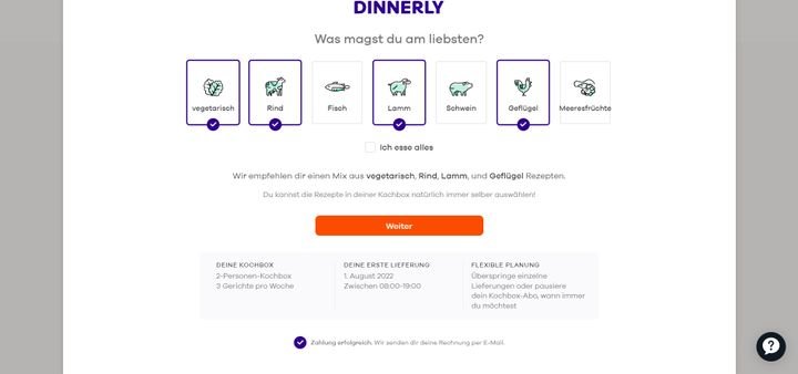 Um euer Geschmacksprofil zu ermitteln, gebt ihr zunächst einmal an, welche Lebensmittel und Zutaten ihr gerne mögt und welche nicht