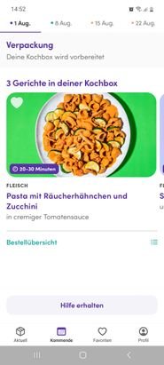 Die mobile App von Dinnerly ist übersichtlich gestaltet und einfach zu bedienen