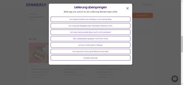 Einzelne Lieferungen könnt ihr flexibel überspringen oder euer Abo gleich vollständig pausieren bzw. beenden