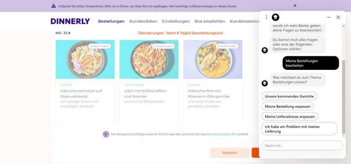 Um Kontakt mit dem Kundensupport aufzunehmen, müsst ihr euch erst einmal mit dem Chatbot auseinandersetzen