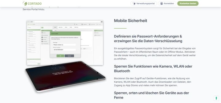 Besonders umfassend sind in Cortado die Sicherheits- und Compliance-Einstellungen