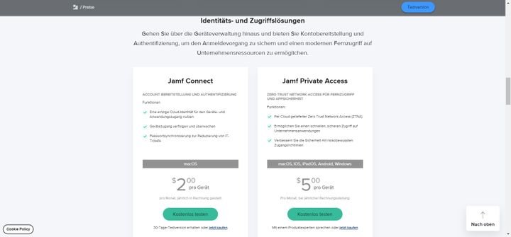 Mithilfe von Jamf Connect und Jamf Private Access verwalten Sie den Zugang zu Geräten und Ihrem Unternehmensnetzwerk