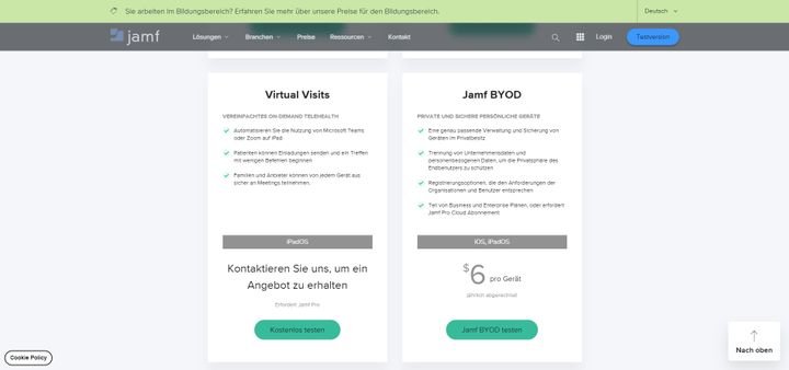 Ein grober Überblick über Jamf Virtual Visits und die BYOD-Lösung des Anbieters