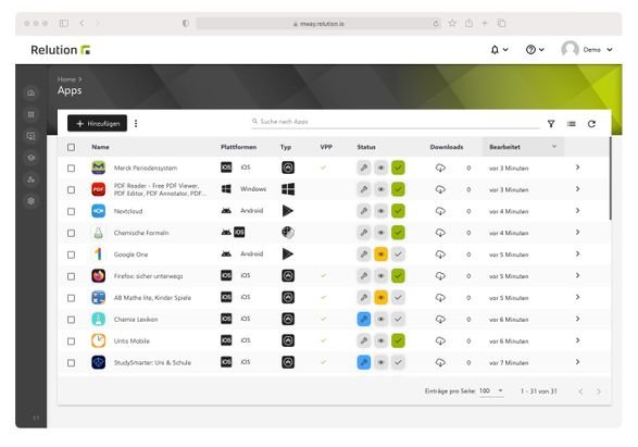 Die Verwaltung von Apps gestaltet sich in der zentralen Verwaltungskonsole ganz einfach
