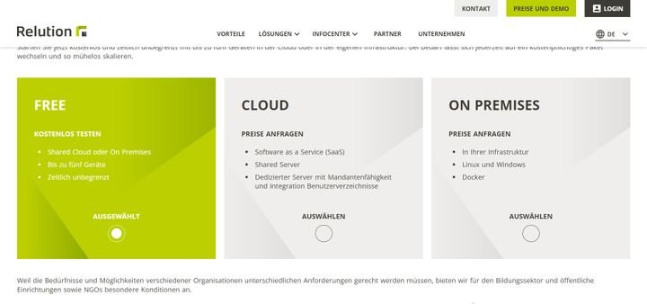 Verbindliche Preisinformationen liefert Relution nur auf direkte Anfrage
