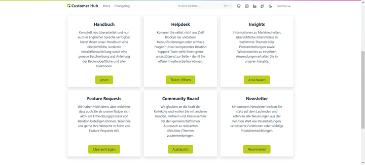 In der Online-Hilfesektion von Relution finden Sie eine ganze Reihe nützlicher Hilfsmaterialien