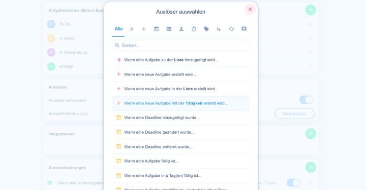 Automatisierungen übernehmen einen Teil der Projekt-Routine für Sie