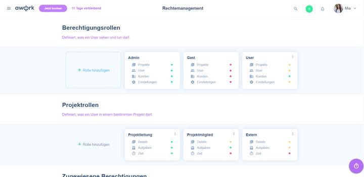 Legen Sie jederzeit eigene Profile für Berechtigungen fest