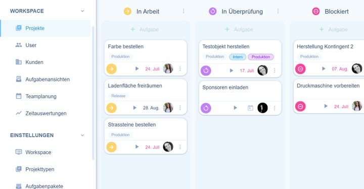 “Workspace”? Oder “Workspace” unter “Einstellungen”? Wer nicht genau aufpasst, muss in awork viel suchen