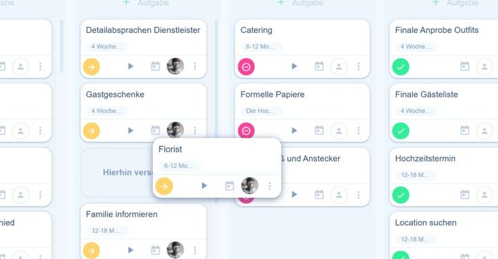 Mit Drag-and-Drop lassen sich Projekte in awork ganz einfach bearbeiten