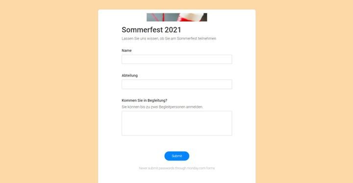 Neben PM-Ansichten bietet monday projects auch andere Templates, wie z.B. Formulare