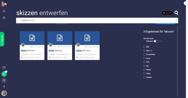 Mit der “Erweiterten Suche” finden Sie Aufgaben und Dokumente viel schneller