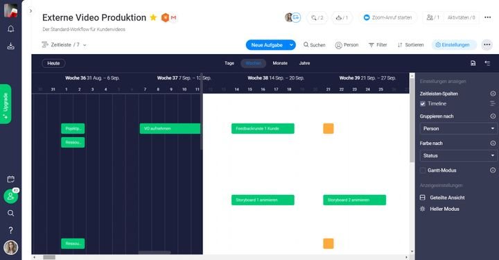 Gelegentlich kämpft monday projects mit Anzeigefehlern
