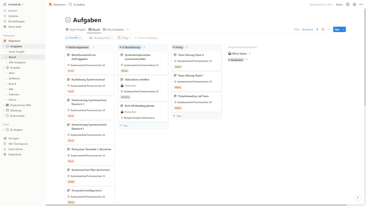 Aufgaben kannst du in einfachen Listen organisieren oder wie hier im Bild mit cleveren Kanban-Boards