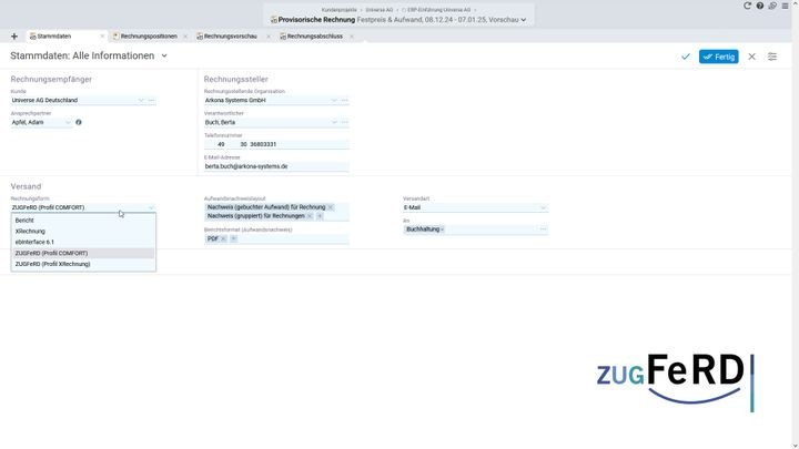 In Projektron BCS erstellen Sie ohne Probleme Rechnungen für Ihre Kunden