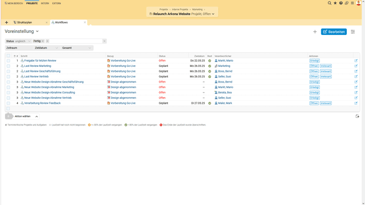 Mit Workflows verschieben Sie Aufgaben automatisiert an die zuständigen Personen