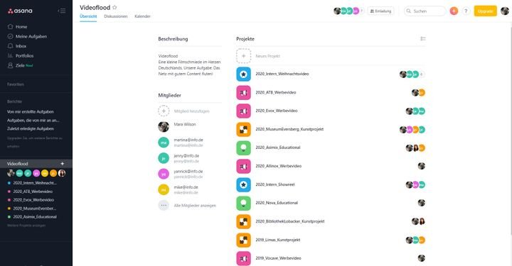 Auch Asana lässt sich mit Teams von bis zu 15 Mitgliedern völlig gratis nutzen