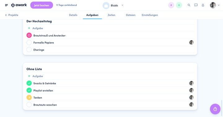 Check- und To-Do-Listen sind gut geeignet, um einfache Projekte in die wichtigsten Aufgaben zu zergliedern