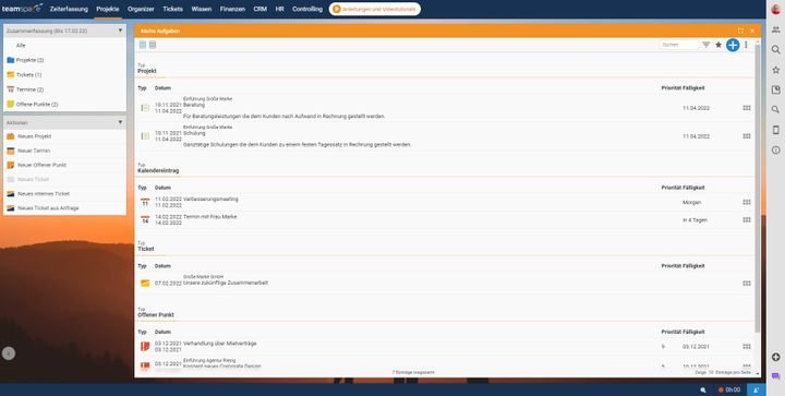 Mit teamspace haben Sie alle zu Ihren Projekt gehörenden Aufgaben und Termine immer im Blick