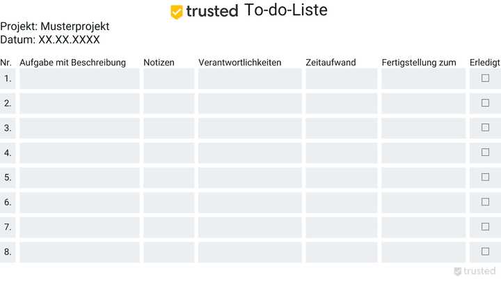 Komplexere To-do-Listen bieten mit Fristen und Abhängigkeiten mehr Informationsgehalt als einfache Listen