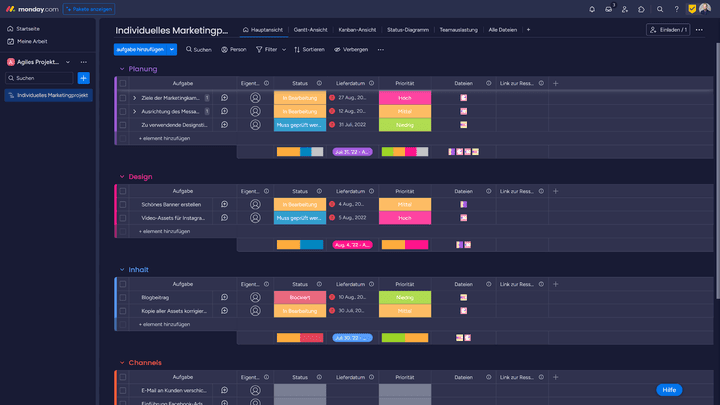 Mit Tabellenansichten bekommst du deutlich mehr Informationen unter als in einer einfachen To-do-Liste