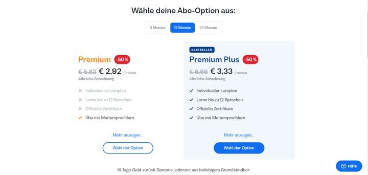 Nutzer der Basisversion bekommen oft einen Rabatt auf die Premium-Versionen
