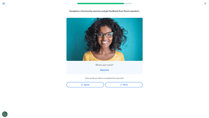 Ob du eine Übung einsprechen oder einen kurzen Text verfassen möchtest, bleibt dir selbst überlassen. Für Einsteiger:innen sind die Aufgaben noch sehr einfach. Hier sollst du dich kurz in deiner Lernsprache vorstellen.