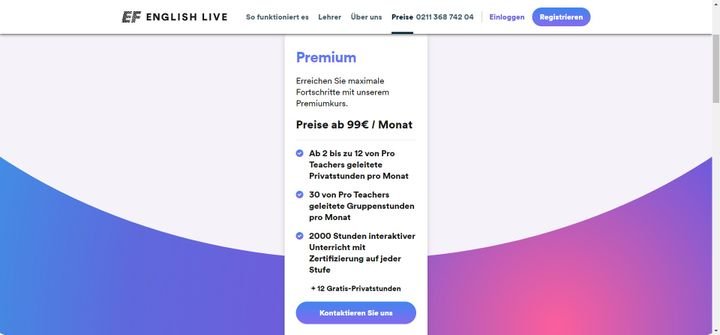EF English Live gibt es in einer Version mit Gruppen- und Einzelstunden per Videochat