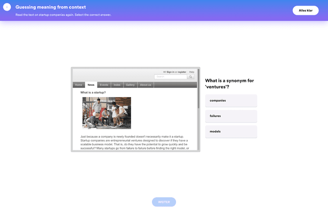 EF English Live ist – wie der Name schon sagt – ein Live-Kurs; zwischendurch erwarten euch aber auch interaktive Übungen