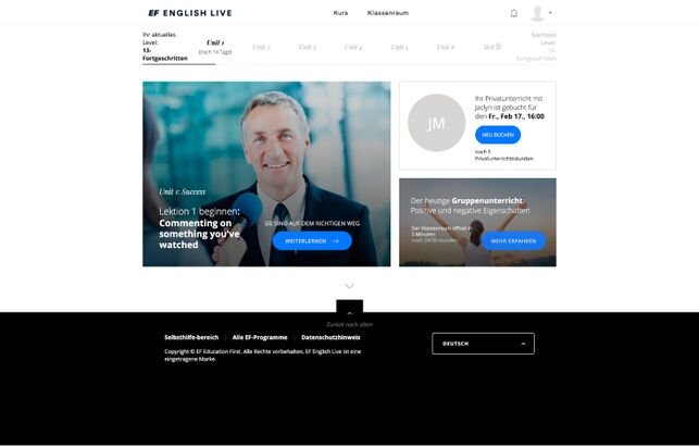 Neben den Live-Kursen habt ihr viele Übungsmöglichkeiten